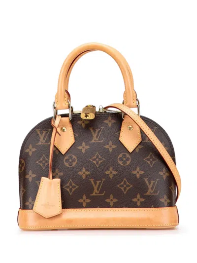 Pre-owned Louis Vuitton 2021-2025 Monogram Alma Bb Satchel In Brown