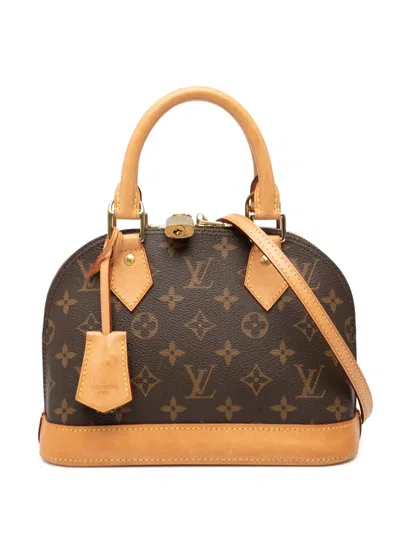 Pre-owned Louis Vuitton 2021-2025 Monogram Alma Bb Satchel In Brown