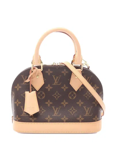 Pre-owned Louis Vuitton 2021-2025 Monogram Alma Bb Satchel In Brown
