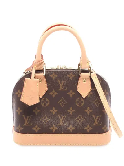 Pre-owned Louis Vuitton 2021-2025 Monogram Alma Bb Satchel In Brown