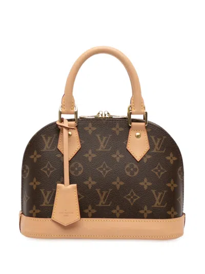 Pre-owned Louis Vuitton 2021-2025 Monogram Alma Bb Satchel In Brown