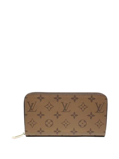 Pre-owned Louis Vuitton 2021-2025 Monogram-canvas Wallet In Brown