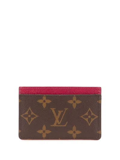 Pre-owned Louis Vuitton 2021-2025 Monogram Card Holder In Brown