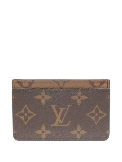 Pre-owned Louis Vuitton 2021-2025 Monogram Card Holder In Brown