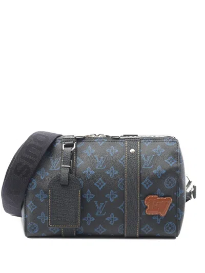 Pre-owned Louis Vuitton 2021-2025 Monogram City Keepall Crossbody Bag In Black