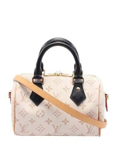 Pre-owned Louis Vuitton 2021-2025 Monogram Dune Speedy Bandouliere 20 Satchel In Brown