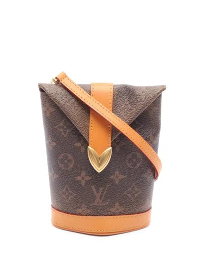 Pre-owned Louis Vuitton 2021-2025 Monogram Dust Envelope Pouch Crossbody Bag In Brown