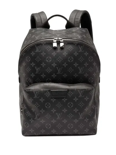 Pre-owned Louis Vuitton 2021-2025 Monogram Eclipse Discovery Backpack In Black