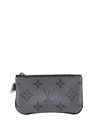 Pre-owned Louis Vuitton 2021-2025 Monogram Eclipse Reverse Trio Messenger Key Pouch Coin Pouch