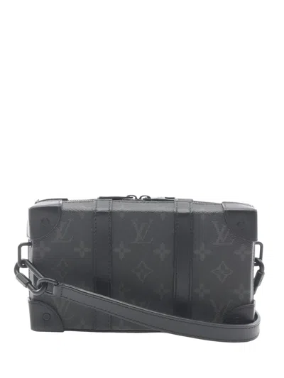 Pre-owned Louis Vuitton 2021-2025 Monogram Eclipse Soft Trunk Wallet Crossbody Bag In Black