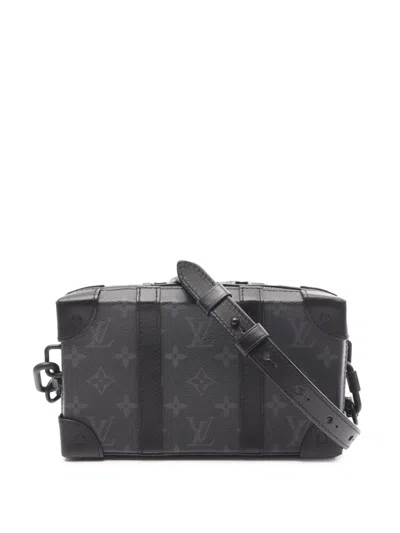 Pre-owned Louis Vuitton 2021-2025 Monogram Eclipse Soft Trunk Wallet Crossbody Bag In Black