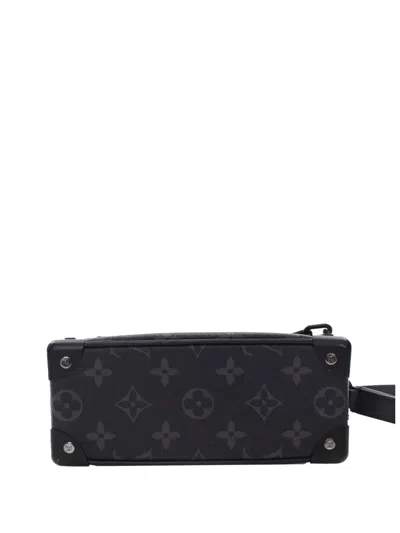 Pre-owned Louis Vuitton 2021-2025 Monogram Eclipse Soft Trunk Wallet Crossbody Bag In Black