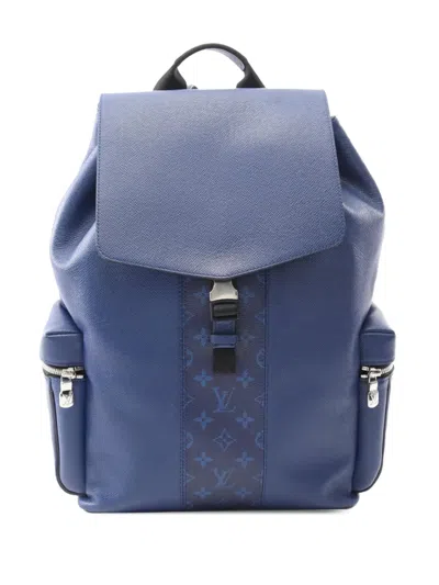 Pre-owned Louis Vuitton 2021-2025 Monogram Eclipse Taigarama Outdoor Backpack In Blue