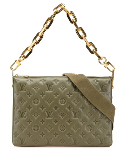 Pre-owned Louis Vuitton 2021-2025 Monogram Embossed Puffy Lambskin Coussin Mm Satchel