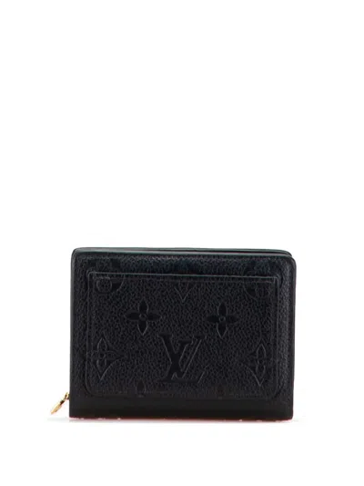 Pre-owned Louis Vuitton 2021-2025 Monogram Empreinte Clea Wallet Small Wallets In Black