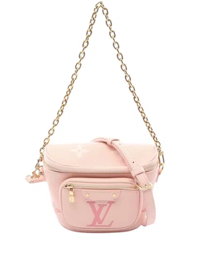 Pre-owned Louis Vuitton 2021-2025 Monogram Empreinte Giant By The Pool Mini Bumbag Satchel In Pink