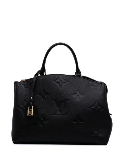 Pre-owned Louis Vuitton 2021-2025 Monogram Empreinte Giant Grand Palais Satchel In Black