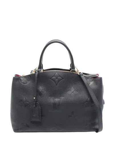 Pre-owned Louis Vuitton 2021-2025 Monogram Empreinte Giant Grand Palais Satchel In Black