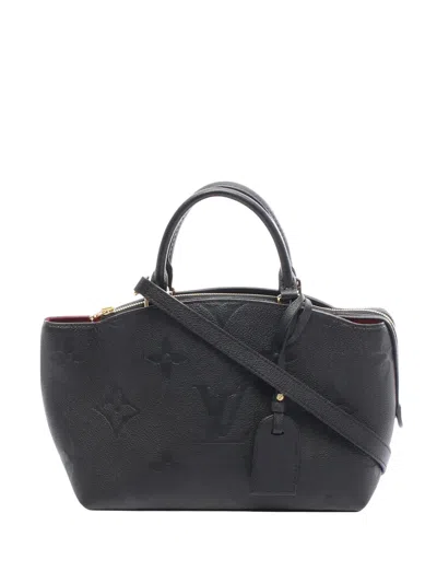 Pre-owned Louis Vuitton 2021-2025 Monogram Empreinte Giant Grand Palais Satchel In Black