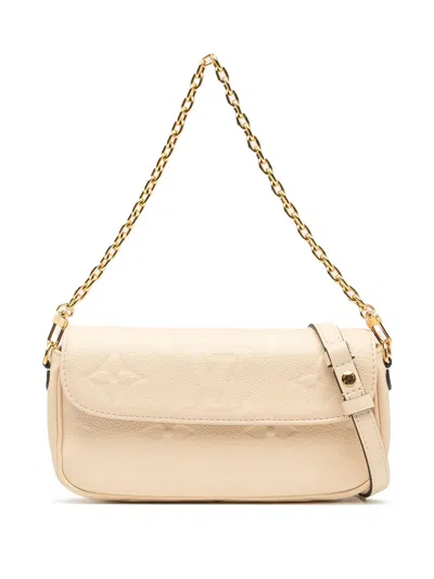 Pre-owned Louis Vuitton 2021-2025 Monogram Empreinte Giant Ivy Wallet On Chain Satchel In Brown