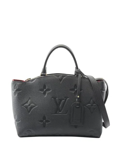 Pre-owned Louis Vuitton 2021-2025 Monogram Empreinte Giant Palais Satchel In Black