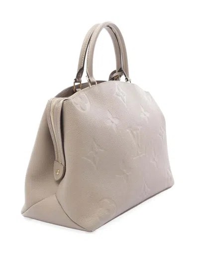 Pre-owned Louis Vuitton 2021-2025 Monogram Empreinte Giant Palais Satchel In Gray