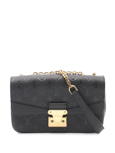 Pre-owned Louis Vuitton 2021-2025 Monogram Empreinte Marceau Crossbody Bag In Black