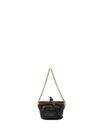 Pre-owned Louis Vuitton 2021-2025 Monogram Empreinte Mini Bumbag Satchel In Black
