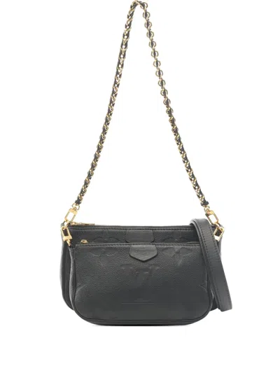 Pre-owned Louis Vuitton 2021-2025 Monogram Empreinte Multi Pochette Accessoires Satchel In Black