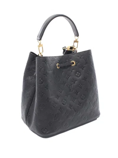 Pre-owned Louis Vuitton 2021-2025 Monogram Empreinte Neonoe Mm Bucket Bag In Black
