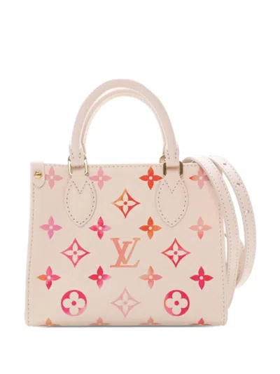 Pre-owned Louis Vuitton 2021-2025 Monogram Empreinte Onthego Bb Satchel In Brown
