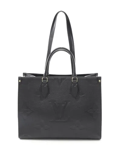 Pre-owned Louis Vuitton 2021-2025 Monogram Empreinte Onthego Mm Satchel In Black