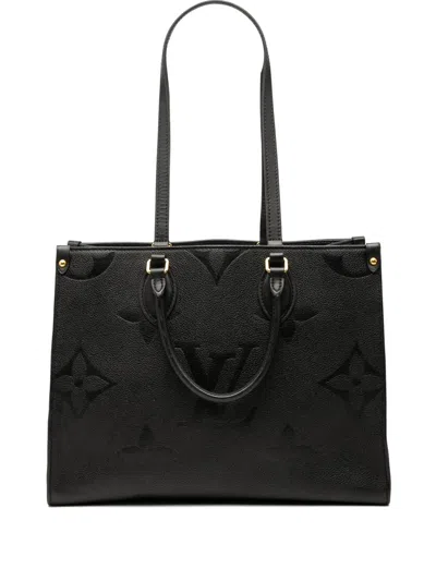 Pre-owned Louis Vuitton 2021-2025 Monogram Empreinte Onthego Mm Satchel In Black