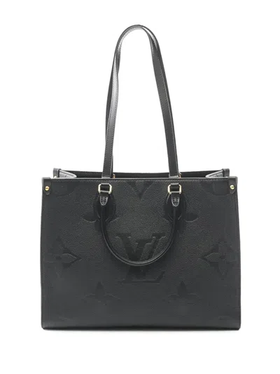 Pre-owned Louis Vuitton 2021-2025 Monogram Empreinte Onthego Mm Satchel In Black