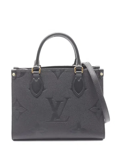 Pre-owned Louis Vuitton 2021-2025 Monogram Empreinte Onthego Pm Satchel In Black