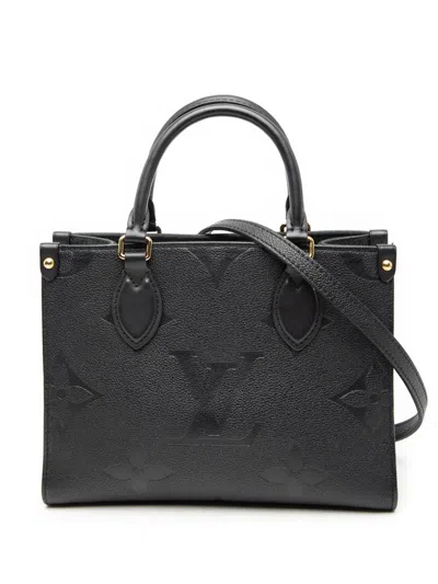 Pre-owned Louis Vuitton 2021-2025 Monogram Empreinte Onthego Pm Satchel In Black