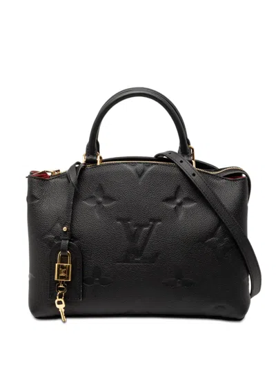 Pre-owned Louis Vuitton 2021-2025 Monogram Empreinte Petit Palais Satchel In Black