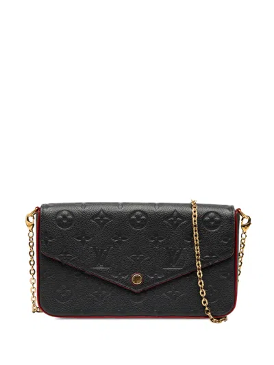 Pre-owned Louis Vuitton 2021-2025 Monogram Empreinte Pochette Felicie Crossbody Bag In Blue