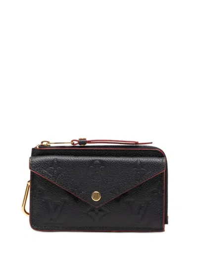 Pre-owned Louis Vuitton 2021-2025 Monogram Empreinte Recto Verso Card Holder In Blue