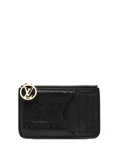 Pre-owned Louis Vuitton 2021-2025 Monogram Empreinte Romy Card Holder In Black