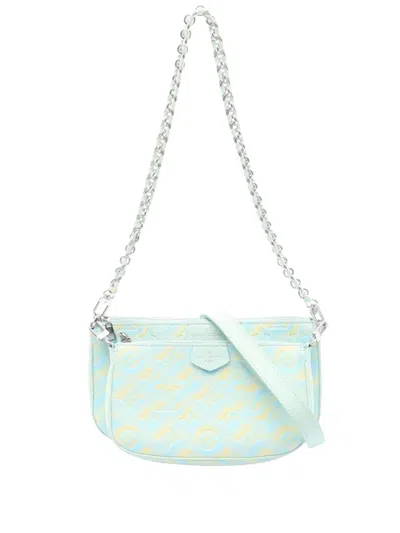 Pre-owned Louis Vuitton 2021-2025 Monogram Empreinte Summer Stardust Multi Pochette Accessoires Satchel In Green