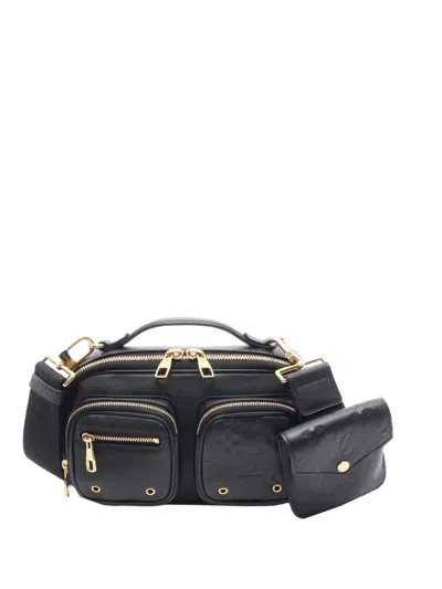 Pre-owned Louis Vuitton 2021-2025 Monogram Empreinte Utility Satchel In Black