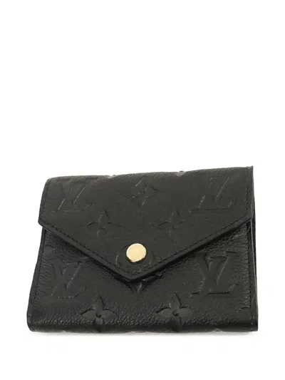Pre-owned Louis Vuitton 2021-2025 Monogram Empreinte Victorine Wallet Small Wallets In Black
