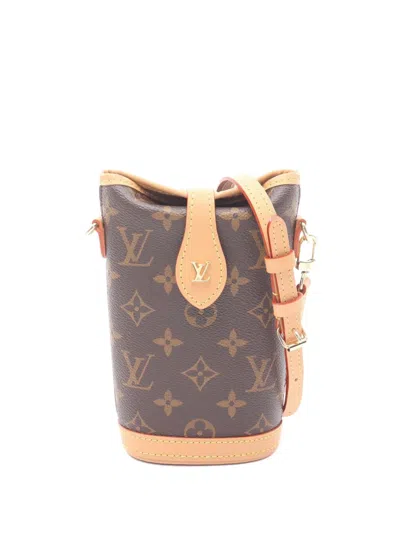 Pre-owned Louis Vuitton 2021-2025 Monogram Fold Me Pouch Crossbody Bag In Brown