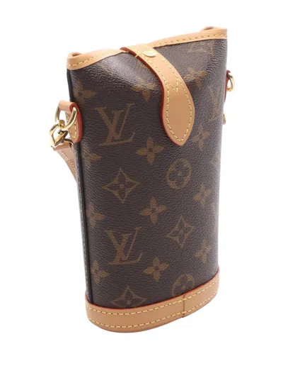 Pre-owned Louis Vuitton 2021-2025 Monogram Fold Me Pouch Crossbody Bag In Brown