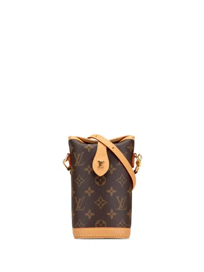 Pre-owned Louis Vuitton 2021-2025 Monogram Fold Me Pouch Crossbody Bag In Brown