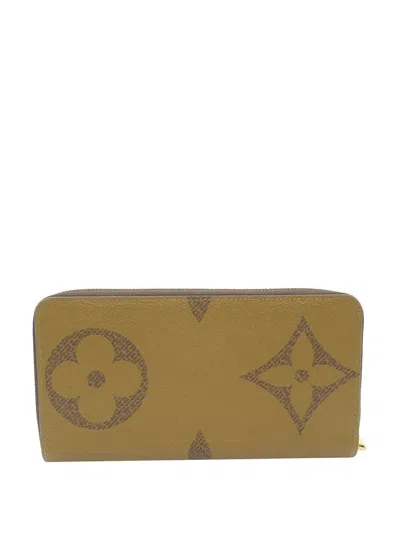 Pre-owned Louis Vuitton 2021-2025 Monogram Giant Reverse Zippy Wallet Long Wallets In Brown