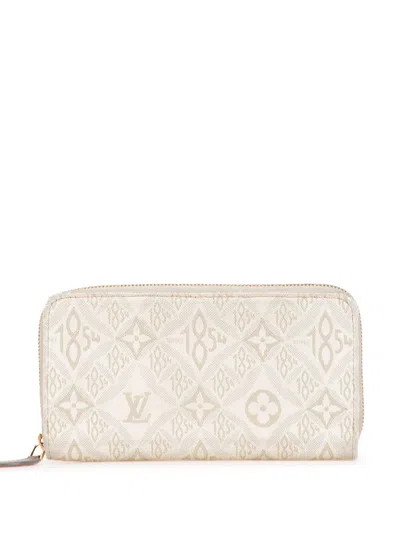 Pre-owned Louis Vuitton 2021-2025 Monogram Jacquard Since 1854 Zippy Wallet Long Wallets In Brown