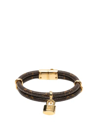 Pre-owned Louis Vuitton 2021-2025 Monogram Keep It Twice Bracelet 19 Costume Bracelet In Brown