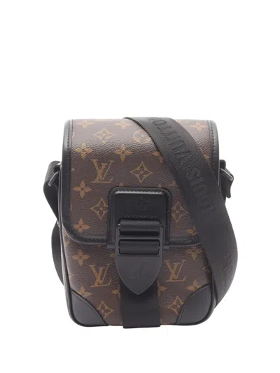 Pre-owned Louis Vuitton 2021-2025 Monogram Macassar Archy Messenger Pm Crossbody Bag In Brown